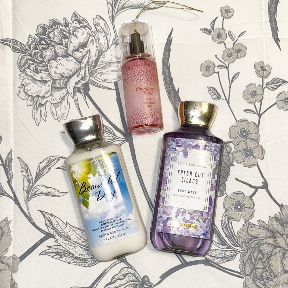 Bath & Body Fresh Cut Lilacs Body Wash  and Beautiful Day Lotion w extra NWT